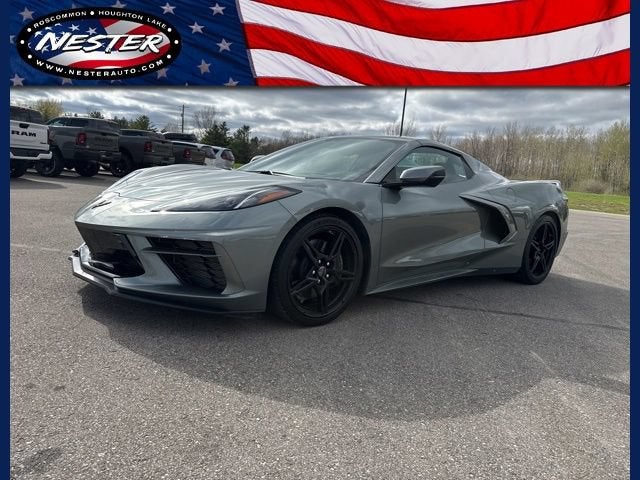 2022 Chevrolet Corvette Stingray 2LT in Hypersonic Gray Metallic — front three-quarter view