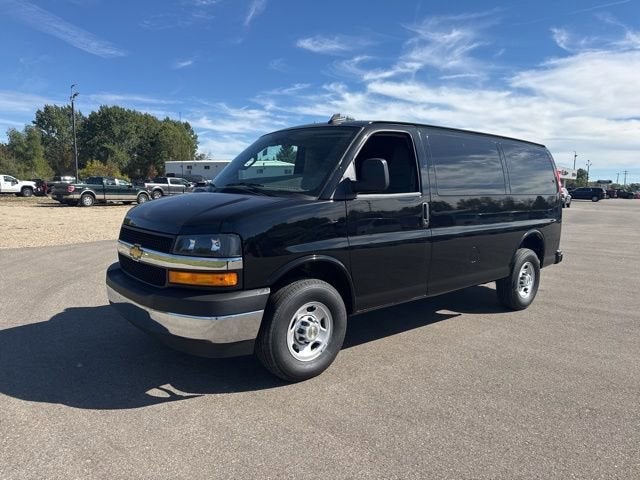 2025 Chevrolet Express Cargo WT in Black — front three-quarter view