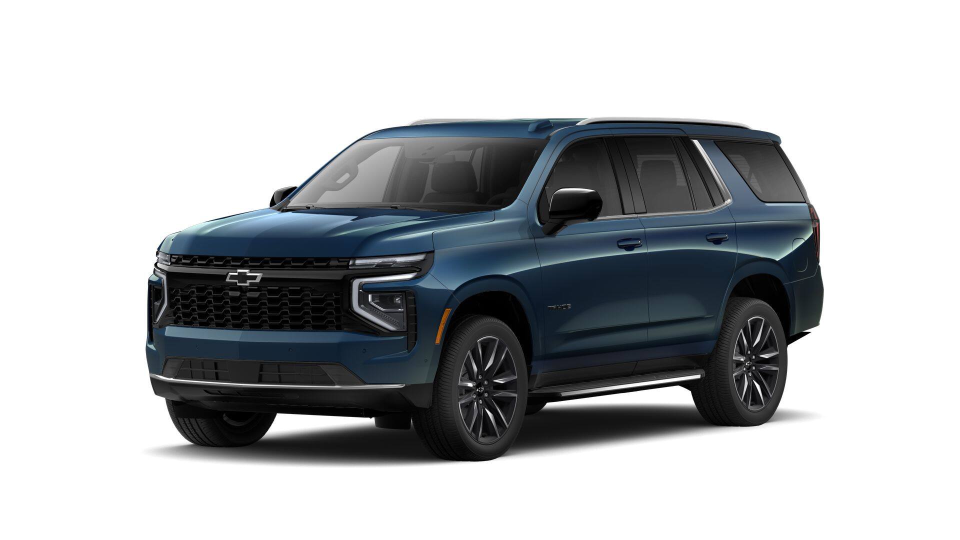 2026 Chevrolet Tahoe LS in Lakeshore Blue Metallic — front three-quarter view