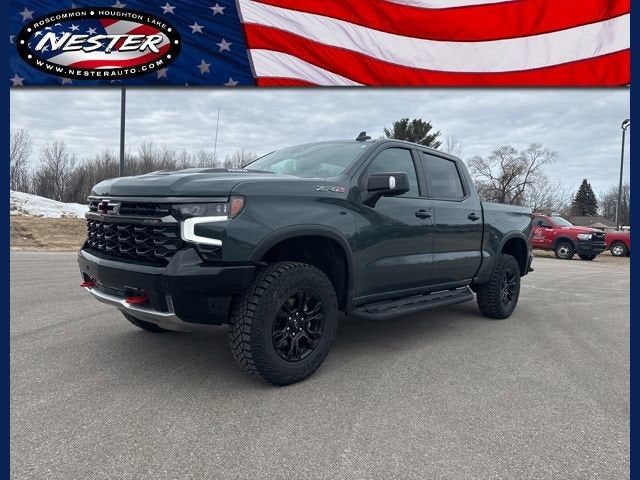 2025 Chevrolet Silverado 1500 ZR2 in Cypress Gray — front three-quarter view