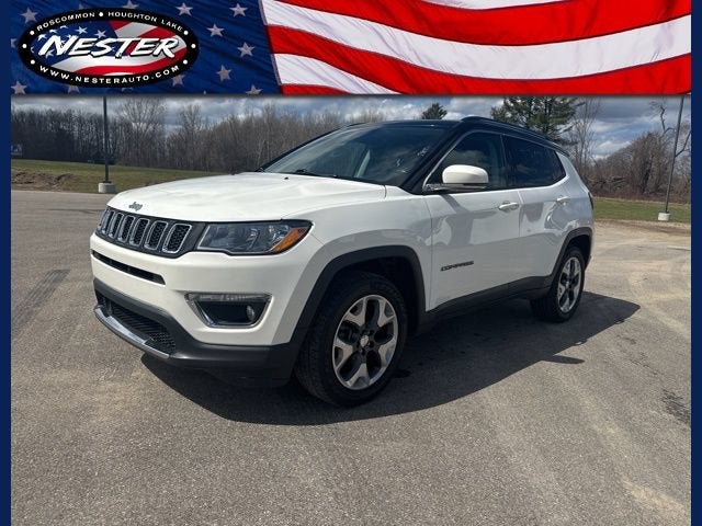 2021 Jeep Compass Limited 4x4 in White — front three-quarter view