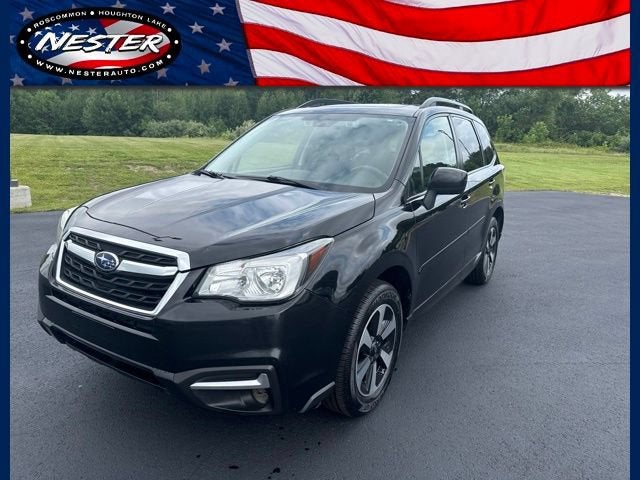 2017 Subaru Forester 2.5i Premium in Black — front three-quarter view